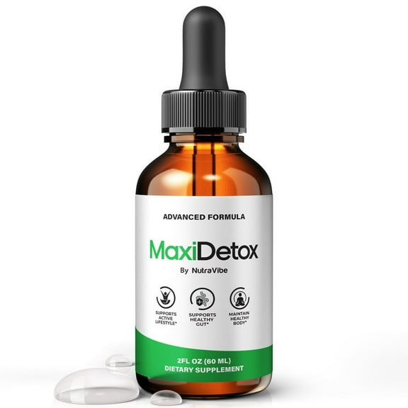MaxiDetox Natural Daily Liquid Formula Designed to Align with Fitness Goals, Support an Active Lifestyle & Body Balance | Easy 1-Drop Formula (30 Servings)
