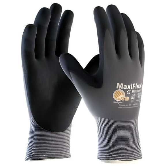 MaxiFlex Ultimate Nitrile-Coated Work Glove - Nitrile, Unisex - 3 Pack, XL, Black