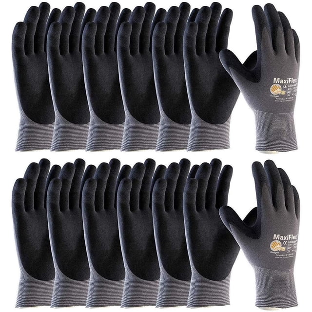 Guantes De Nailon MaxiFlex 34-874 PIP – 6 Pares, Sin Costuras, Tallas XSM A XLG