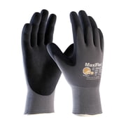 MaxiFlex Seamless Knit Nylon/Elastane 34-874/M Glove with Nitrile Coated MicroFoam Grip on Palm & Fingers - Touchscreen Compatible, 12 Pairs, M