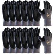 MaxiFlex Ultimate 34-874 - Small /Seamless Knit Nylon/Lycra Glove with Nitrile Coated micro-Foam Grip on Palm and Fingers, Gray/Black Pack of 12