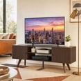 thumbnail image 1 of Manxile Mid Century Modern TV Console for Living Room Bedroom, Wood Entertainment Center with Storage and Shelves, Walnut, 1 of 7