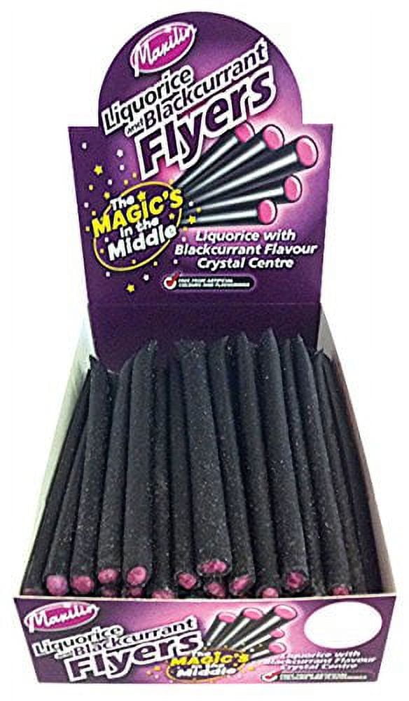 Maxilin-crawford Flyers Liquorice With Blackcurrant Crystal Centre 60 Pieces