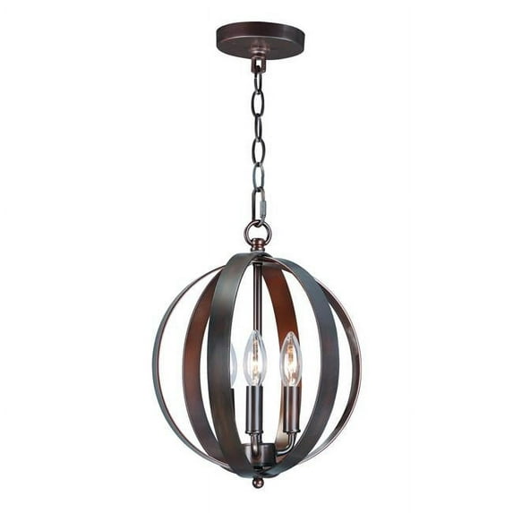 Maxim 10030 Provident 3 Light 12" Wide Taper Candle Pendant - Bronze