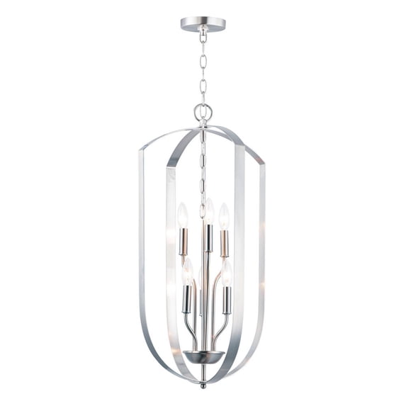 10039SN Maxim Lighting Provident-6 Light Chandelier-15 Inches wide by 30 inches high-Satin Nickel Finish -Traditional Installation