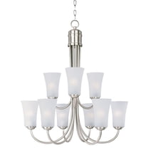 10046FTSN Maxim Lighting Logan-Nine Light 2-Tier Chandelier in Modern style-28.5 Inches wide by 30.5 inches high-Satin Nickel Finish    -Traditional