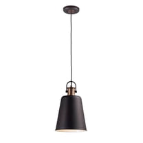 Maxim 10085OIAB 10 in. Sedona One-Light Single Pendant Ceiling Light, Oil Rubbed Bronze & Antique Brass