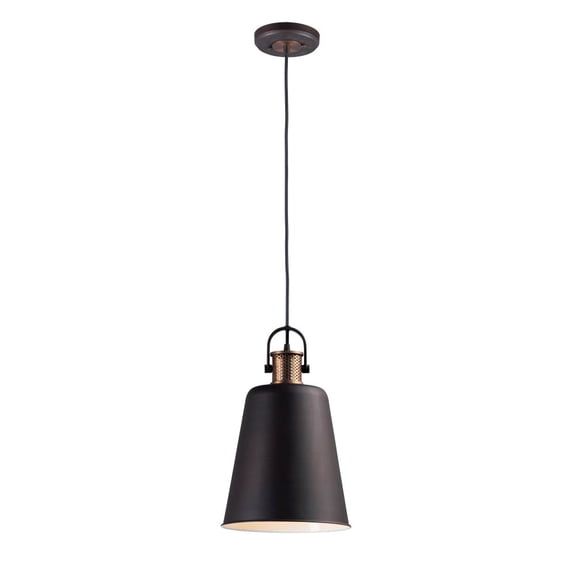 Maxim 10085OIAB 10 in. Sedona One-Light Single Pendant Ceiling Light, Oil Rubbed Bronze & Antique Brass