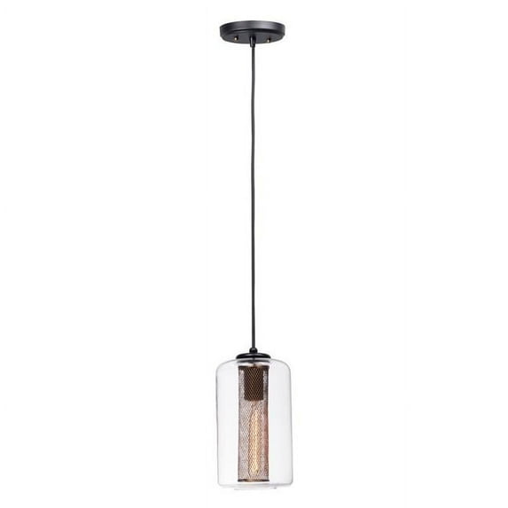 Maxim 10088CLBKSBR 6 in. Filter One-Light Single Pendant Ceiling Light, Black & Satin Brass