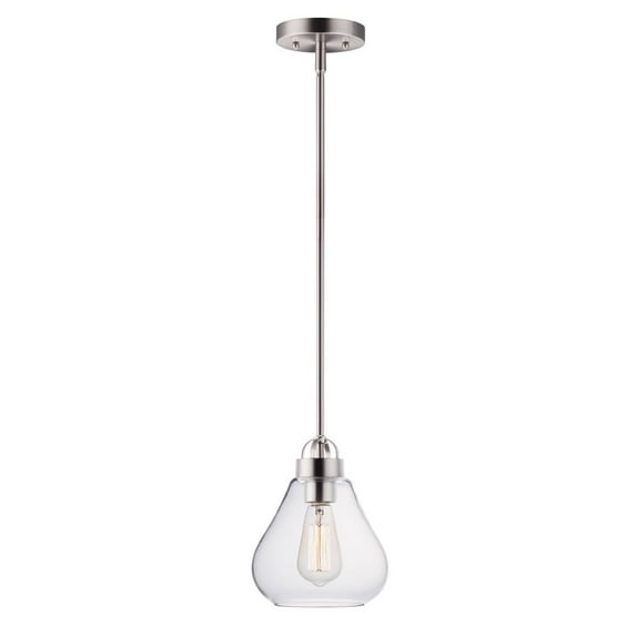 Maxim 10091CLSN 8 in. Dianne One-Light Single Pendant Ceiling Light, Satin Nickel