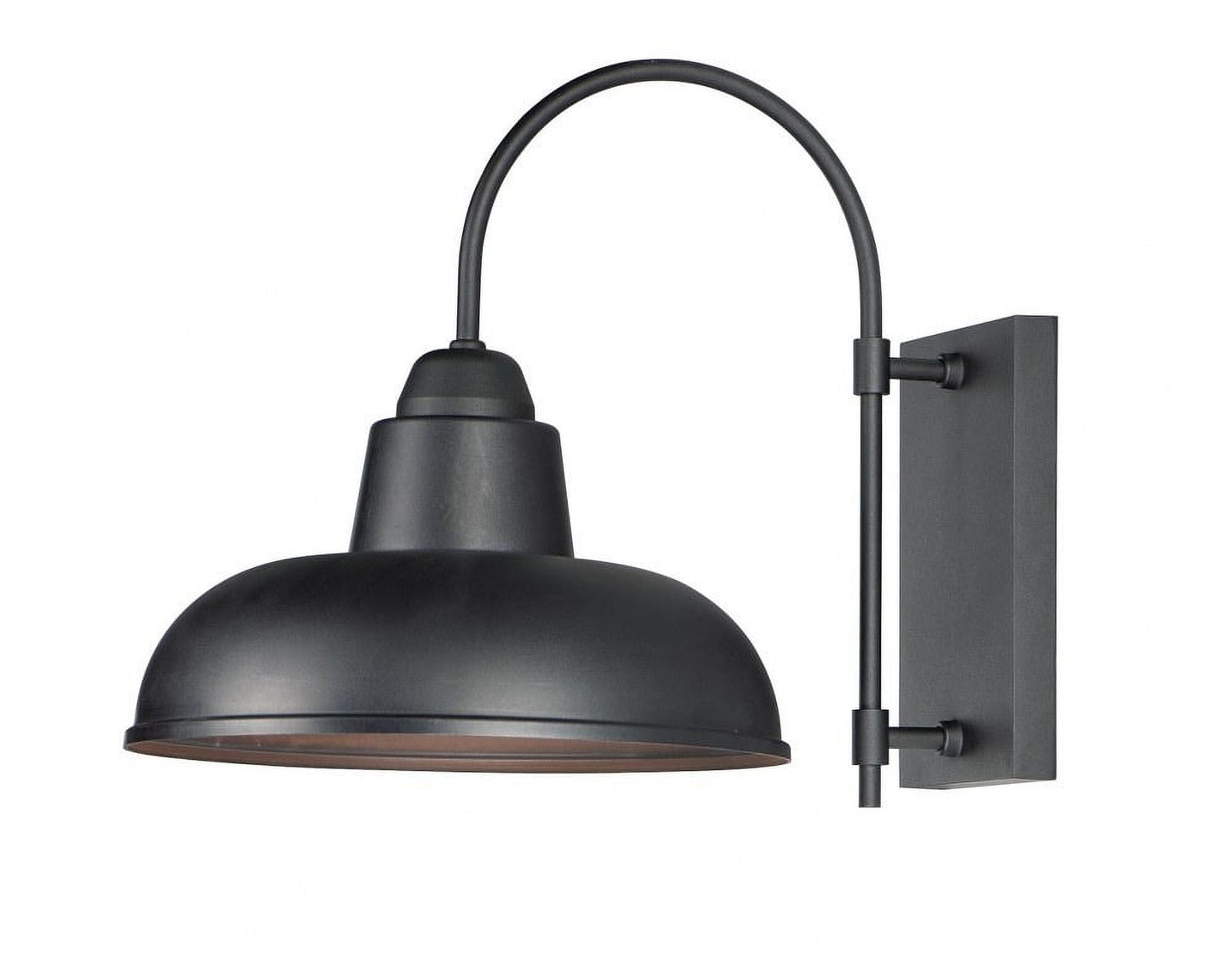 Black Industrial Outdoor Wall Sconce with Nylon Shade