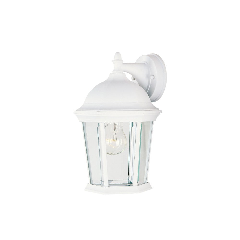 White Glass Dimmable 12" Outdoor Wall Lantern