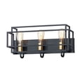 thumbnail image 1 of 10243BKSBR Maxim Lighting Liner-Bathroom Wall Light-Geometric Design in Matte Black with Satin Brass Accents-Black/Satin Brass Finish-3 Bulb Count, 1 of 4