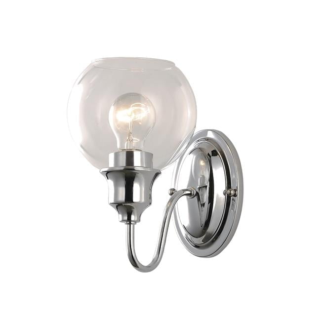 Polished Chrome Clear Glass Dimmable Wall Sconce