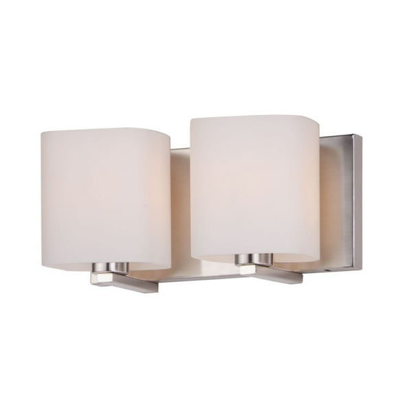 Maxim 11252SWSN 13 in. Wrap Two-Light Bath Vanity Wall Light, Satin Nickel