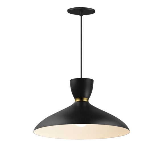 11304BKSBR-Maxim Lighting-Carillon - 1 Light Pendant-8.75 Inches Tall and 15.75 Inches Wide-Black/Satin Brass Finish -Traditional Installation