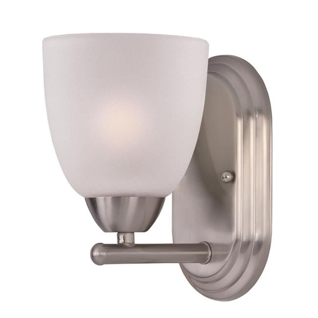 Satin Nickel Dimmable Outdoor Wall Sconce with Frosted Glass