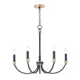 thumbnail image 1 of Maxim 11375BKAB 26 in. Charlton 5 Light Black & Antique Brass Chandelier Ceiling Light, 1 of 5