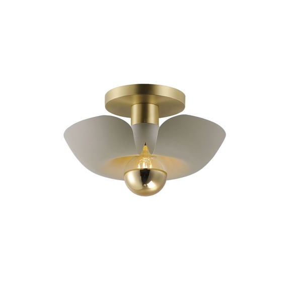 11390SGSBR-Maxim Lighting-Poppy - 4W 1 LED Flush Mount-5.75 Inches Tall and 11.75 Inches Wide-Silver Gold/Satin Brass Finish