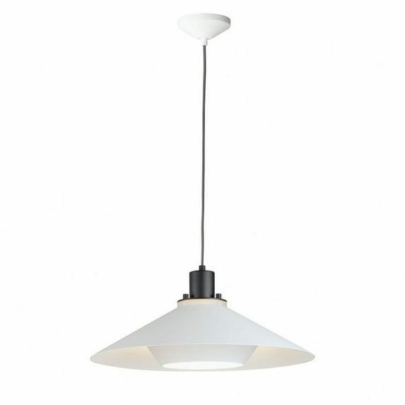 11414BKWT-Maxim Lighting-Oslo - 1 Light Large Pendant -Traditional Installation