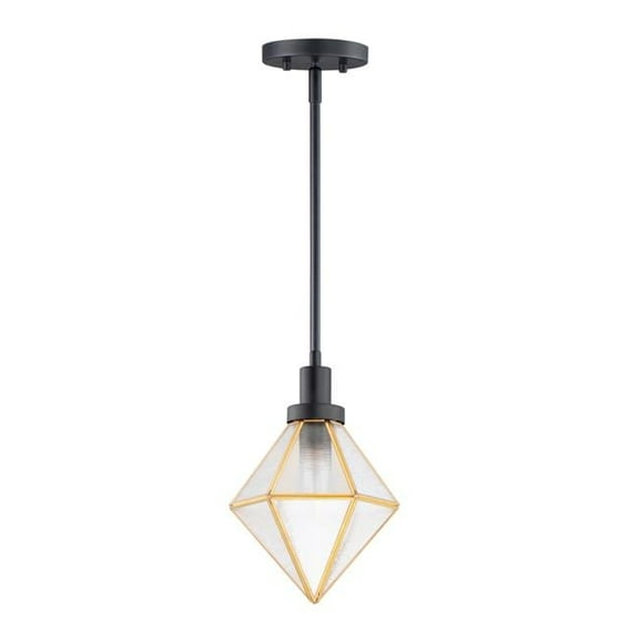 Maxim 11555BKBUB 8 in. Adorn 1 Light Black & Burnished Brass Single Pendant Ceiling Light