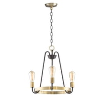 Maxim 11733OIAB Haven 3-Light Chandelier Ceiling Light, Oil Rubbed Bronze & Antique Brass