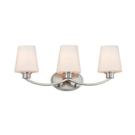 11833SWSN Maxim Lighting Shelter-3 Light Bath Vanity-22 Inches wide by 9.5 inches high-Satin Nickel Finish