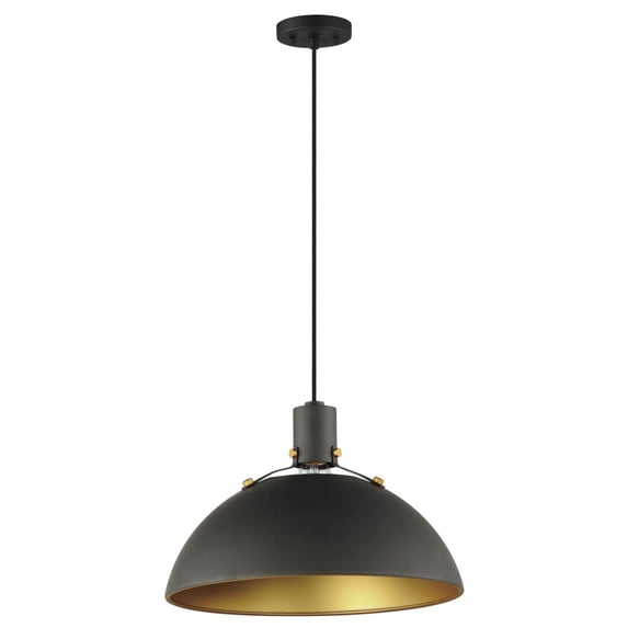 12048ABBK-Maxim Lighting-Dawn - 1 Light Pendant-12.75 Inches Tall and 19.5 Inches Wide-Antique Brass/Black Finish -Traditional Installation