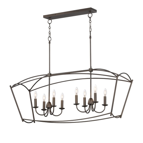 Maxim 12169CHB Plumette 48" Wide 8 Light Crystal Taper Candle Chandelier - Bronze