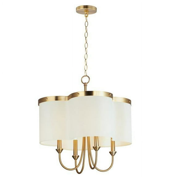 Maxim 12246OFSBR 4-Light Clover-Chandelier, Satin Brass