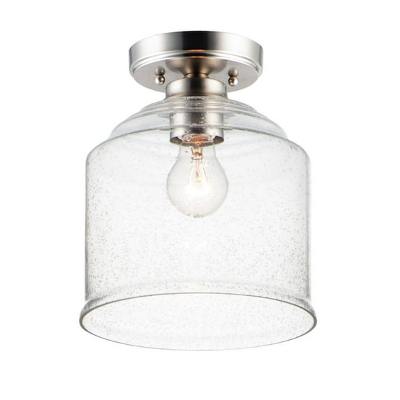 Maxim 12270CDSN 9 in. Acadia 1 Light Satin Nickel Semi-Flush Mount Ceiling Light