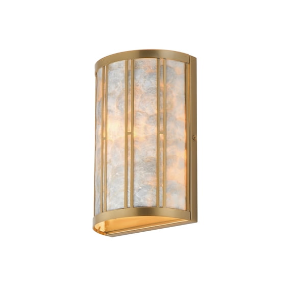 Maxim 12800CZNAB Miramar 11" Tall Bathroom Sconce - Capiz / Natural Aged Brass