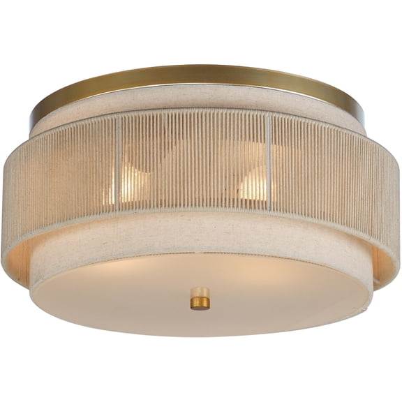 Maxim 12810Of Seacliff 2 Light 16" Wide Flush Mount Drum Ceiling Fixture - Brass