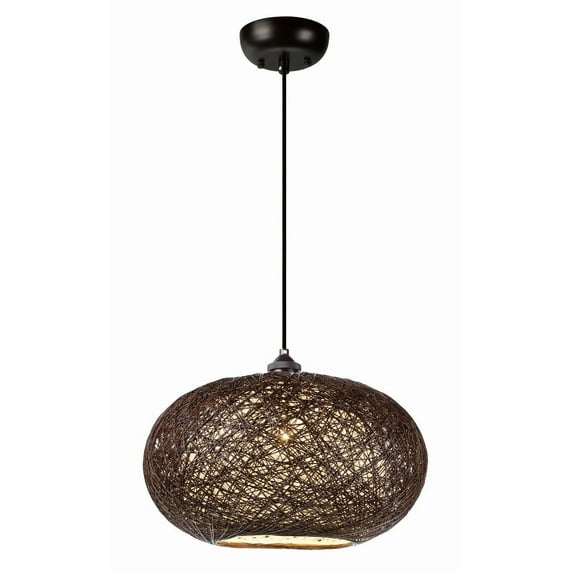 -One Light Pendant-15.75 Inches Wide By 10 Inches High-Chocolate/White Finish -Traditional Installation Maxim Lighting 14402Chwt