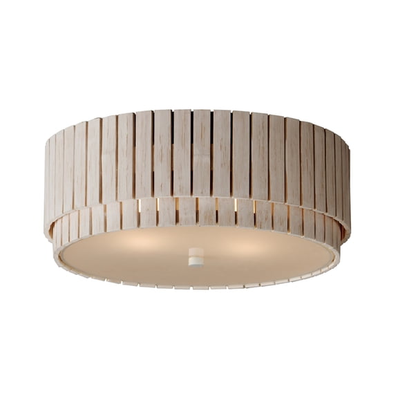 Maxim 14459WWTEC Satori 2 Light 16" Wide Flush Mount Drum Ceiling Fixture - Ecru /