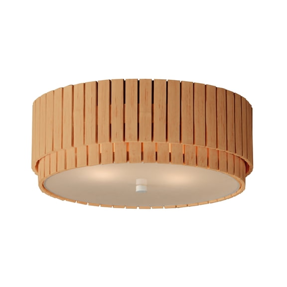 Maxim 14459 Satori 2 Light 16" Wide Flush Mount Drum Ceiling Fixture - Natural Aged Brass