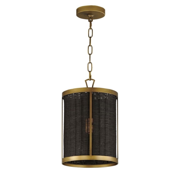 14461BRNAB-Maxim Lighting-Rattan - 1 Light Pendant-14.5 Inches Tall and 10 Inches Wide     -Traditional Installation