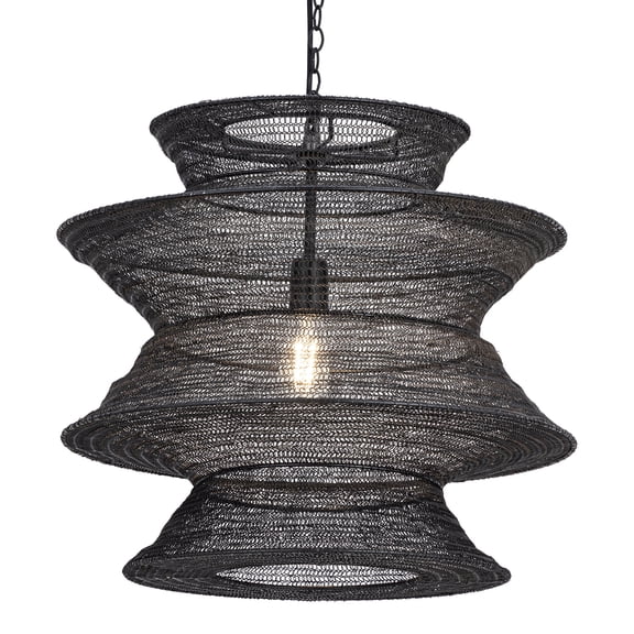 Maxim 14932BK Krabi 23" Wide Abstract Pendant - Black