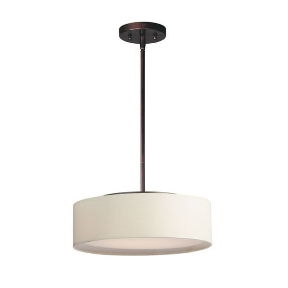 10224OMOI Maxim Lighting Prime-19.5W 3 LED Pendant-16 Inches wide by 6.5 inches high-Oil Rubbed Bronze Finish-Oatmeal Shade Color