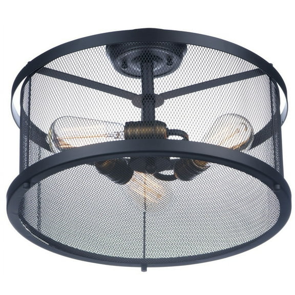 20110BKNAB-Maxim Lighting-Palladium-Three Light Flush Mount-16.5 Inches wide by 11.25 inches high