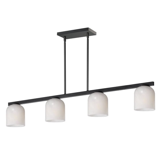 21236MRBK-Maxim Lighting-Scoop - 4 Light Linear Pendant-6.75 Inches Tall and 5.25 Inches Wide-Black Finish-Marble Glass Color