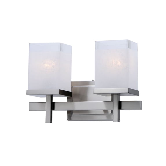 Maxim 2152LNSN Tetra 2-Light Bath Vanity Wall Light, Satin Nickel
