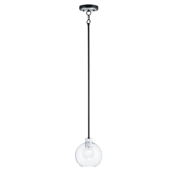 Maxim 21619CLBKAL 7 in. Vessel 1 Light Black & Brushed Aluminum Mini Pendant Ceiling Light