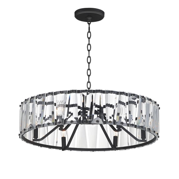 21866BCBK Maxim Lighting Odeon - 6 Light Chandelier-9.5 Inches Tall and 26.75 Inches Wide-Black Finish -Traditional Installation