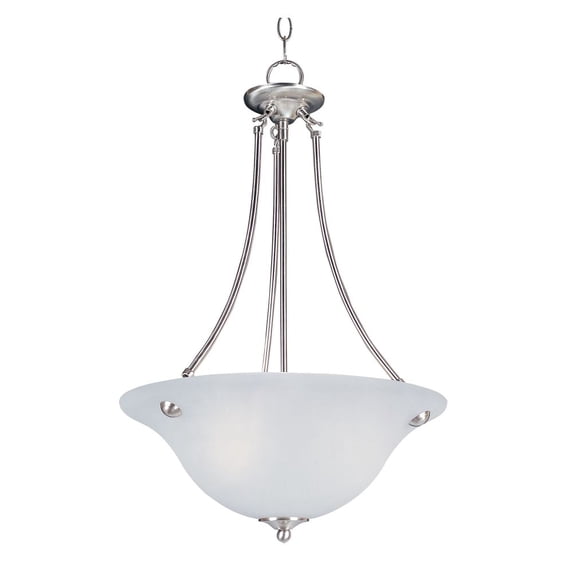 Maxim 2682FTSN 24.5 x 16 in. Malaga 3-Light Invert Bowl Pendant, Satin Nickel