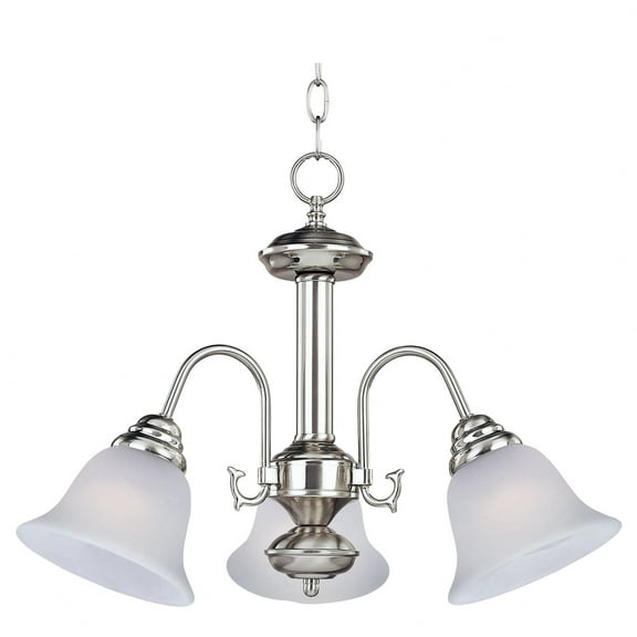 2697FTSN-Maxim Lighting-Malaga-Three Light Chandelier in Transitional style-20 Inches wide by 15.5 inches high-Satin Nickel Finish