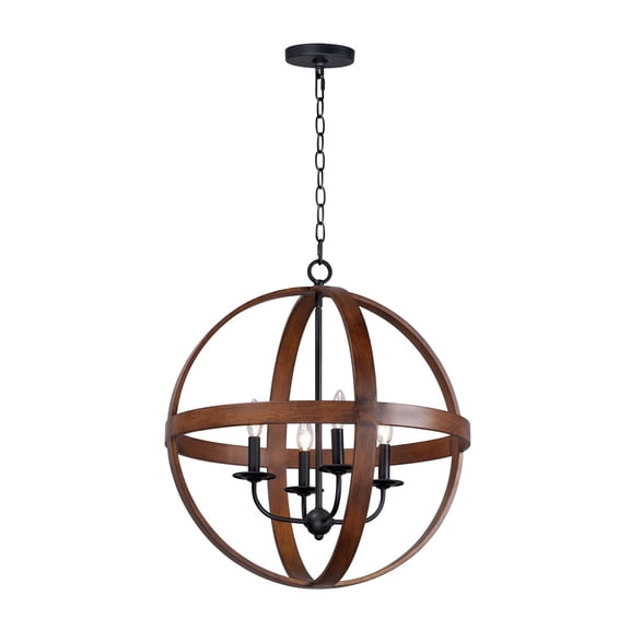 Maxim Compass 4-Light Pendant - Antique Pecan / Black - 27574APBK