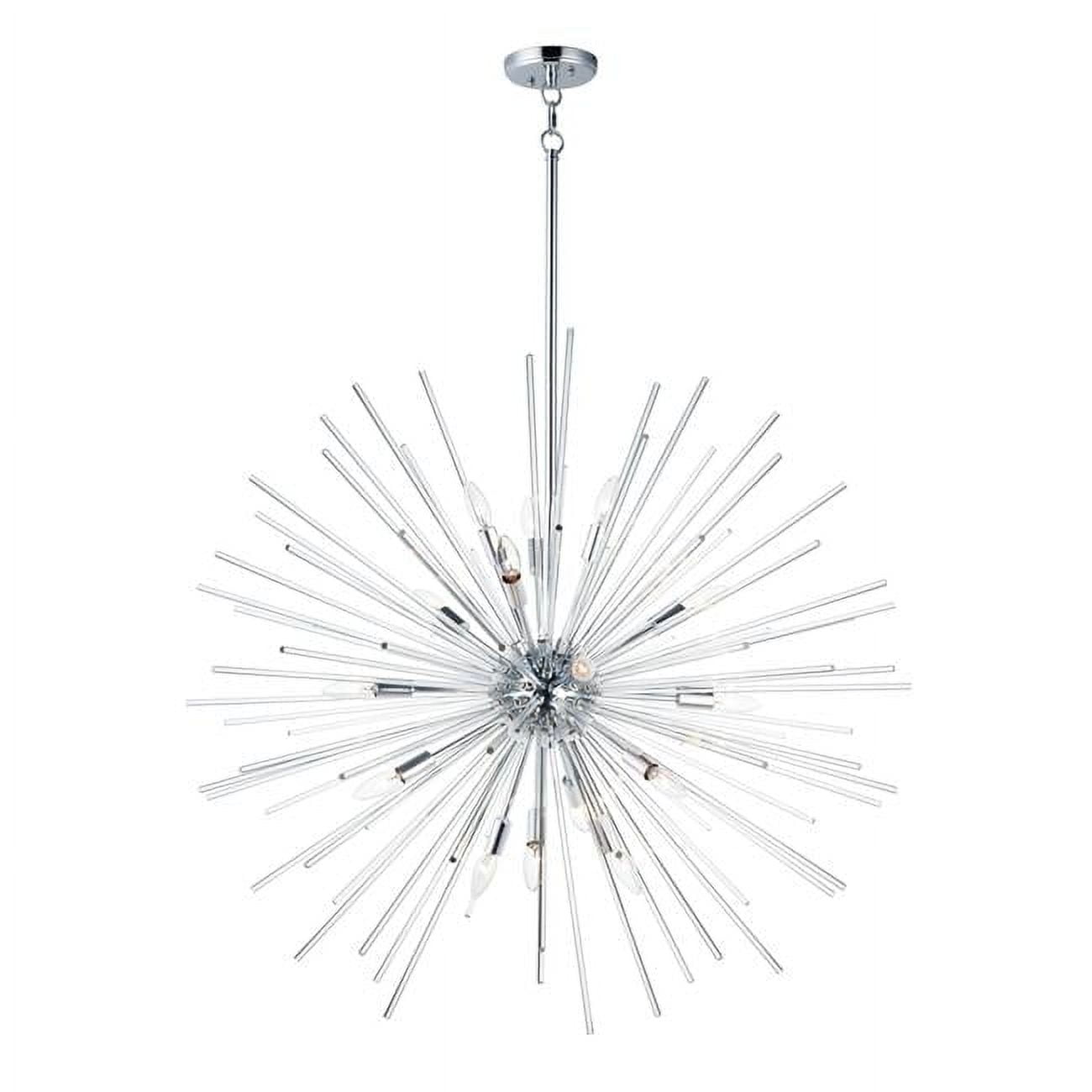 Polaris 16-Light Clear Glass and Chrome Sputnik Pendant