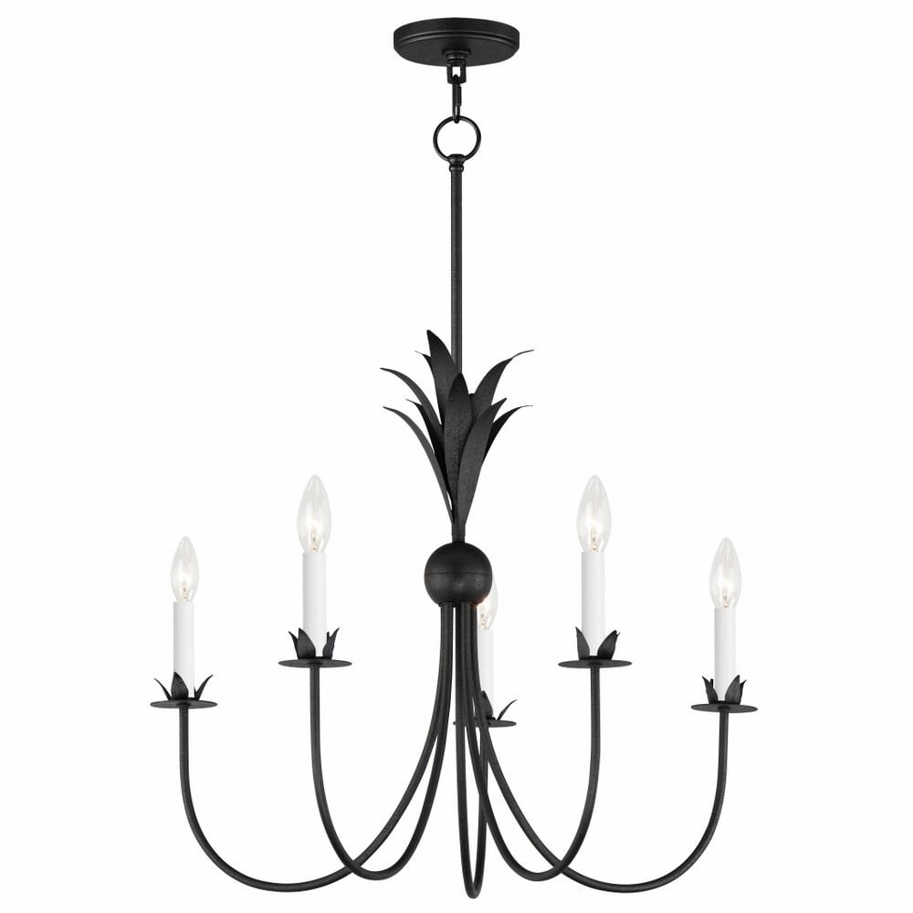 Anthracite Black 5-Light Candle Style Chandelier