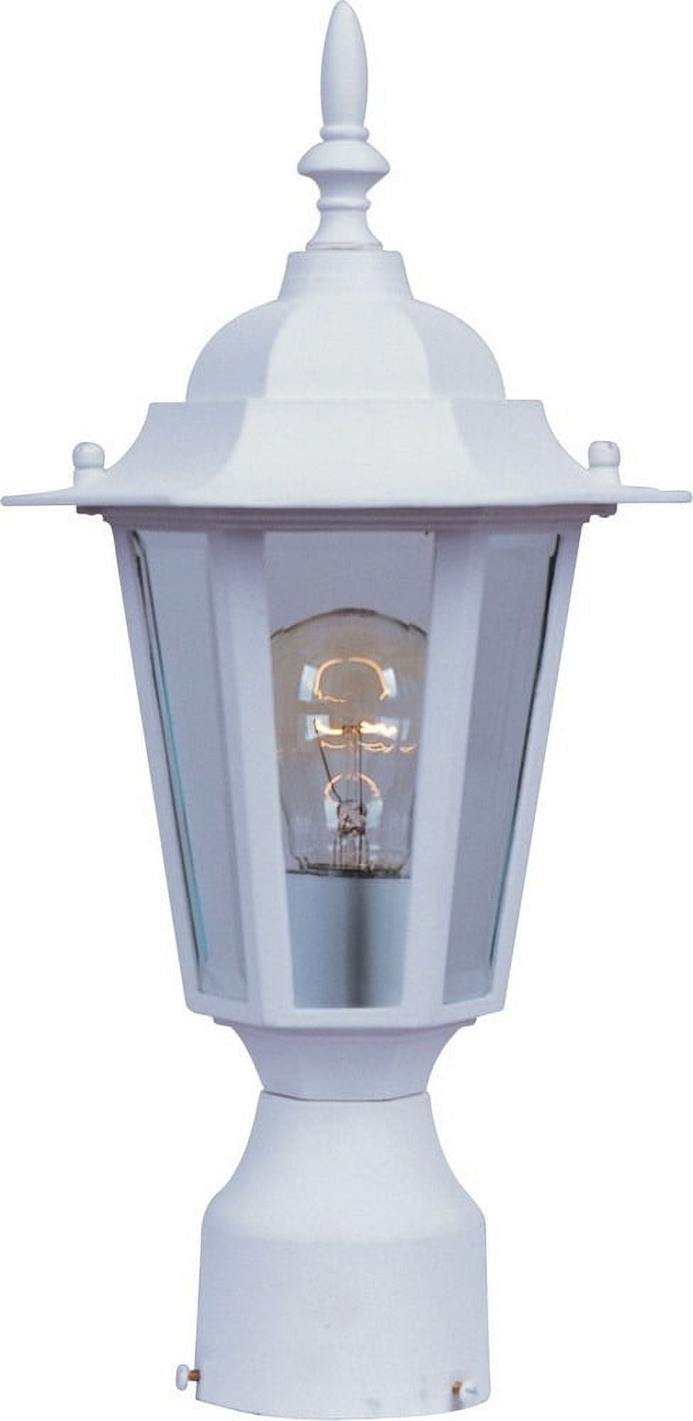 White Aluminum Outdoor Post Light with Clear Glass